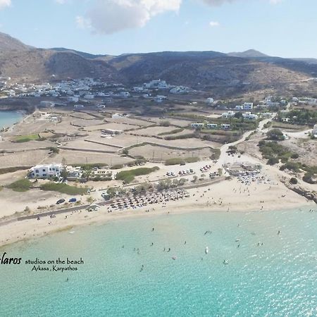Appartamento Glaros Luxury Studio On The Beach Arkasa Esterno foto