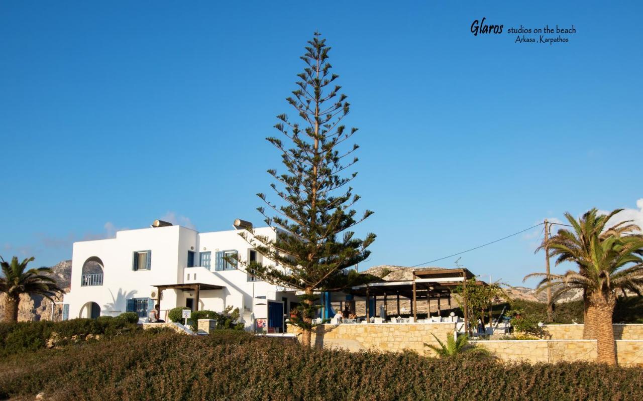 Appartamento Glaros Luxury Studio On The Beach Arkasa Esterno foto