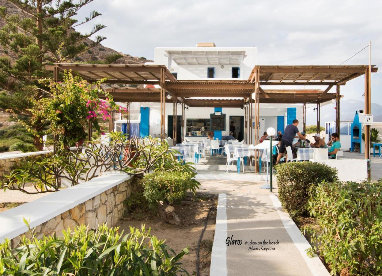 Appartamento Glaros Luxury Studio On The Beach Arkasa Esterno foto