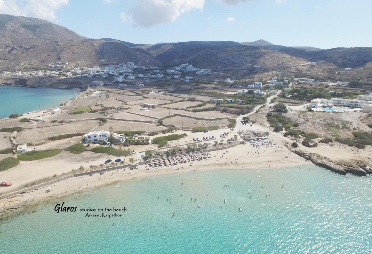 Appartamento Glaros Luxury Studio On The Beach Arkasa Esterno foto